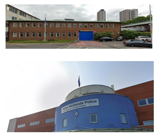 Flagpoles on Police buildings